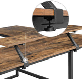 L-Shaped Desk with Screen Stand - Top-Down View