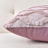 2 Pack Decorative Boho Throw Pillow Covers 45 x 45 cm (Pink) - Front View