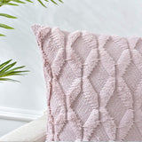 2 Pack Decorative Boho Throw Pillow Covers 45 x 45 cm (Pink) - Side View
