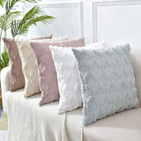 2 Pack Decorative Boho Throw Pillow Covers 45 x 45 cm (Pink) - Rear View