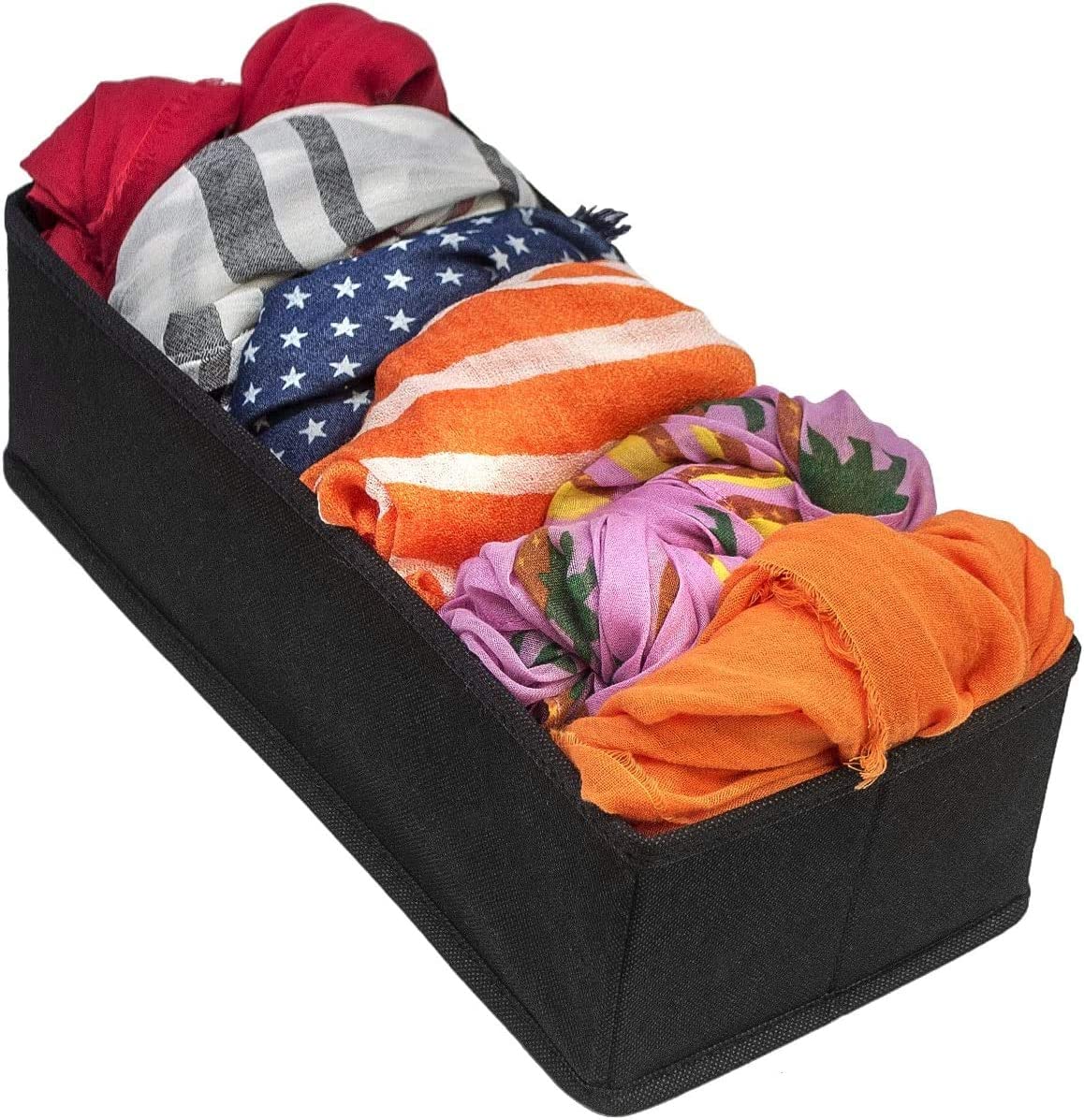 Premium Black Foldable Drawer Organizer Set - 4 Pack Storage Solutions