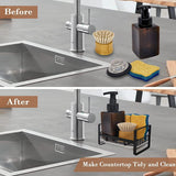 Adhesive Sink Caddy Sponge Holder Storage for Kitchen Accessories - Rear View