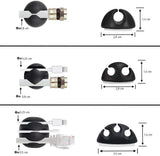16 Pack Black Cord Organizer Cable Management for Home and Office - Front View