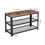 3 Tier Shoe Storage Bench (73 cm) - Close-Up Angle
