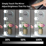 Hollywood Makeup Vanity Mirror with LED Lights and Detachable 10X Magnification Mirror (White, 62 x 51 cm) - 45-Degree Angle