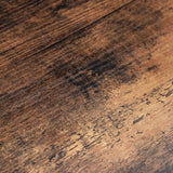 Shoe Storage Bench Padded Seat Rustic Brown 2 Tier Rack - Rear View