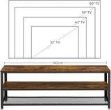 Industrial TV Cabinet Sturdy Wooden Entertainment Unit - Front View