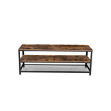 Industrial TV Cabinet Sturdy Wooden Entertainment Unit - Side View