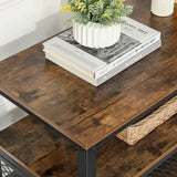 Industrial TV Cabinet Sturdy Wooden Entertainment Unit - Close-Up Angle