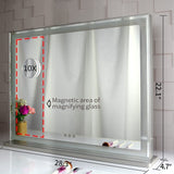 Hollywood LED Makeup Mirror with Smart Touch Control and 3 Colors Dimmable Light (72 x 56 cm) - Side View