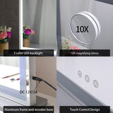 Hollywood LED Makeup Mirror with Smart Touch Control and 3 Colors Dimmable Light (72 x 56 cm) - 45-Degree Angle