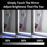 Hollywood LED Makeup Mirror with Smart Touch Control and 3 Colors Dimmable Light (72 x 56 cm) - Rear View