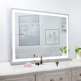 Hollywood LED Makeup Mirror with Smart Touch Control and 3 Colors Dimmable Light (72 x 56 cm) - Low Angle