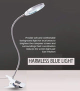 Lighting LED 8X Magnifying Lamp with Metal Clamp 360° Flexible Gooseneck and USB Plug Design for Tattoo, Manicure and Reading - Close-Up Angle