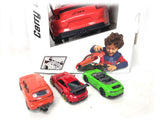 Majorette Porsche 911 GT3 RS Carry Case Playset including 4x Diecast Model Cars - Top-Down View