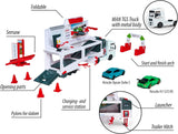 MAN TGX Porsche Experience Truck and 2 Cars 911 GT3 Taycan Playset - Side View