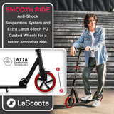 Lascoota Pulse Kick Push Commuter Scooter Teen Adult Black - Side View