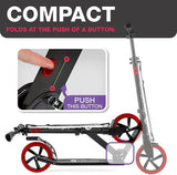 Lascoota Pulse Kick Push Commuter Scooter Teen Adult Black - Rear View