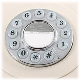 GPO 746 Retro Rotary Push Button Desk Phone Ivory Home Office - Side View