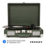 Crosley Cruiser Plus Bluetooth Turntable 3 Speed Ostrich Green - Front View