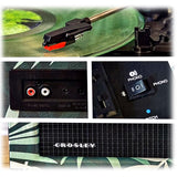 Crosley Voyager Turntable Record Player 3 Speed Bluetooth Tropical Fern Green - Close-Up Angle