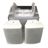 New Audioline Indoor Outdoor Speaker Pair 3-Way 4 Bookshelf Wall / Ceiling Mount
