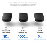 Adam Elements CASA HUB 10E SUPER DOCK USB-C TB3 8K HDMI Macbook Laptop - Rear View
