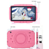 7 Inch IPS Touch Pink Tablet WiFi Quad Core 16GB Kids Iwawa Parent Control - 45-Degree Angle