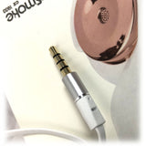 White Rose Gold Holysmoke Motif On Ear Foldable Headphones - 45-Degree Angle