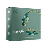 LilGadgets Untangled Pro Premium Children's Wireless Headphones Green Digital Camo - 45-Degree Angle