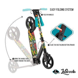Lascoota Pulse Kick Push Commuter Scooter Teen Adult Graphic Black - Front View