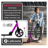 Lascoota Pulse Kick Push Commuter Scooter Teen Adult Graphic Black - 45-Degree Angle