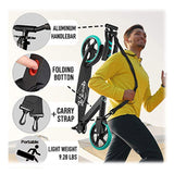 Lascoota Pulse Kick Push Commuter Scooter Teen Adult Graphic Black - Low Angle