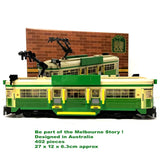 Best Brick Australia Melbourne W-Class Tram Building Block Toy Model - Low Angle