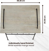 Crosley Wiltshire Turntable Stand Modern Retro White Wash Wood - Rear View