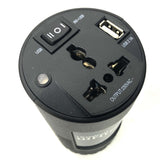Compact 150W Car Caravan Power Inverter 12v 240v AC DC Sine Wave Can Cup Holder Size - Front View