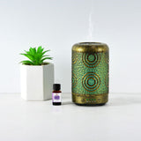 activiva 100ml Metal Essential Oil and Aroma Diffuser-Vintage Gold - Front View