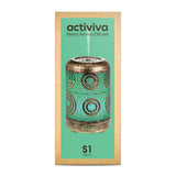 activiva 100ml Metal Essential Oil and Aroma Diffuser-Vintage Gold - Close-Up Angle