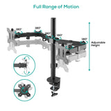 activiva ErgoLife Dual Monitor Screen Double Joint Monitor Arm - Side View