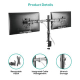 activiva ErgoLife Dual Monitor Screen Double Joint Monitor Arm - Top-Down View