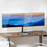 activiva Dual-Screen Articulating Monitor Arm with Free-Standing Desktop Base - Side View