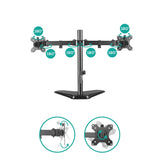 activiva Dual-Screen Articulating Monitor Arm with Free-Standing Desktop Base - Top-Down View