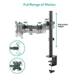 activiva ErgoLife Single Monitor Screen Double Joint Monitor Arm - Side View
