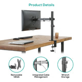 activiva ErgoLife Single Monitor Screen Double Joint Monitor Arm - Top-Down View