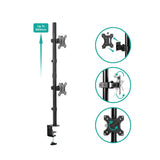 activiva Dual-Screen Articulating Vertical Monitor Arm - Top-Down View