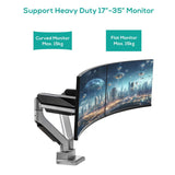 activiva Heavy Duty Dual Monitor Screen Gas Spring Monitor Arm - Front View