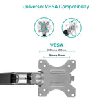 activiva Heavy Duty Dual Monitor Screen Gas Spring Monitor Arm - Side View