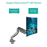 activiva Heavy Duty Single Monitor Screen Gas Spring Monitor Arm - Front View
