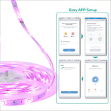 activiva 5m IP65 Smart RGB & Warm White LED Strip Lights - Top-Down View