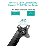 activiva ErgoLife Dual Monitor Screen Steel Gas Spring Monitor Arm - Front View
